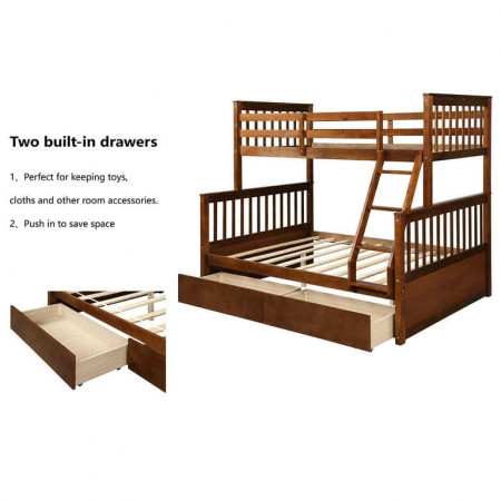 180 Oak : Giường 2 Tầng + Hộc Kéo - 1m2 / 1m6